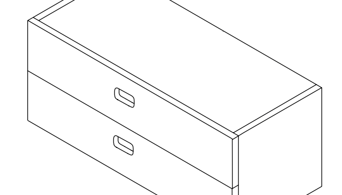Upper Drawer front Large - White Spare part