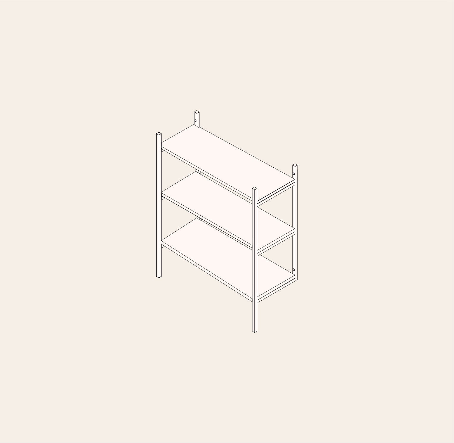 en ritning av en låg bokhylla i måtten 80x101 cm 